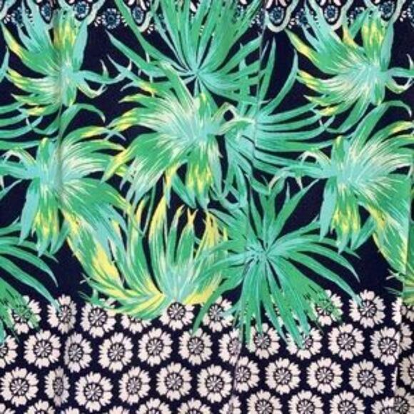 OLD NAVY Tropical Floral Dress  Sleeveless White Green Blue Yellow Womens Large - Picture 10 of 14
